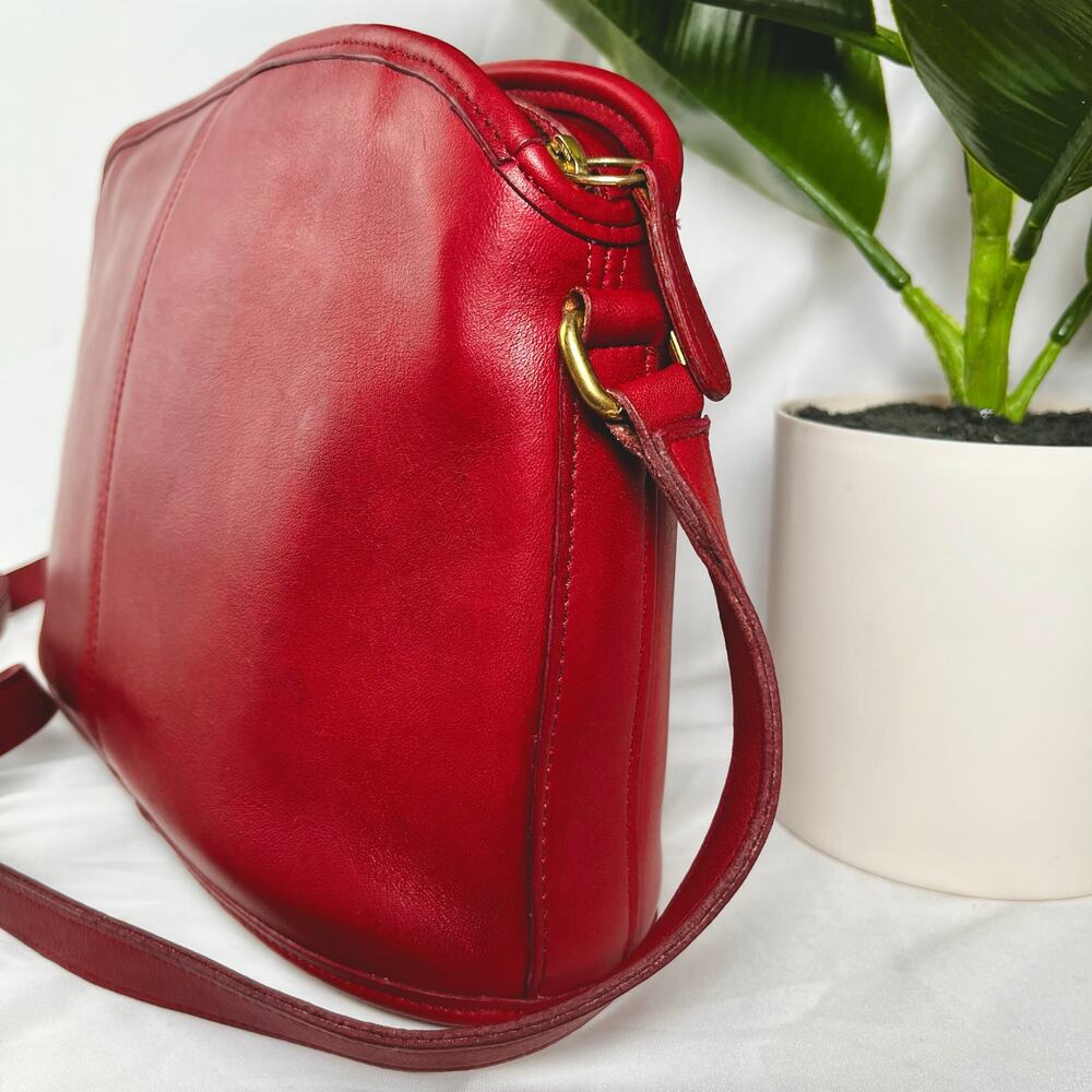COACH Vintage Anderson Red Leather Crossbody Bag 9976 Gold Hardware - Picture 10 of 14
